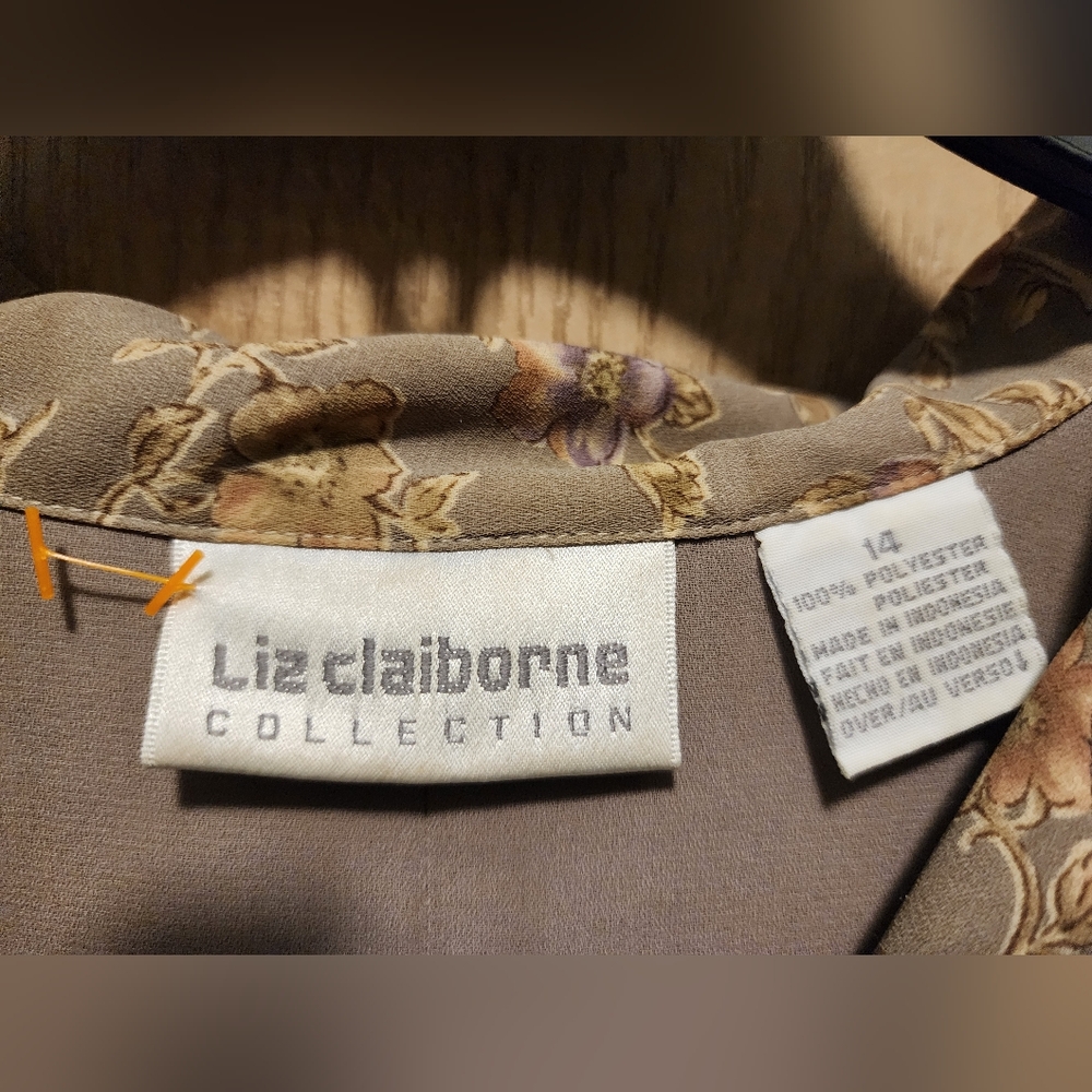 Liz Claiborne Tan Floral Midi Dress - Picture 3 of 5